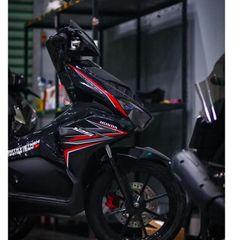Tem rời AirBlade AB 125 xe đen mẫu chỉ đỏ xám đơn giản - tem in sắc nét Cao Cấp