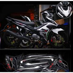 Tem rời exciter 135 mẫu Malay xe trắng đen mới