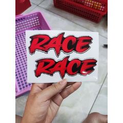 Cặp tem chữ Race dán xe điện,xe máy,ô tô,dán mọi nơi