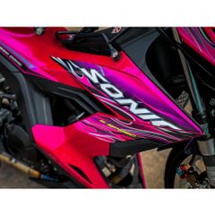 tem rời sonic hồng lửa đen trắng cực chất  , tem 3 lớp bền màu - Decal Cao Cấp Nhất