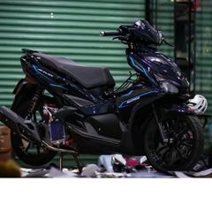 tem rời ab 125 -150 đen chỉ xanh cover đẹp , tem 3 lớp cao cấp bền màu - Decal Cao Cấp Nhất