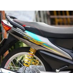 Tem Rời Dán Xe Wave 100 Mẫu Chữ S Bạc Xanh Đen Cực Đẹp, Hàng 3 Lớp Chất Lượng Cao Quyen Decal