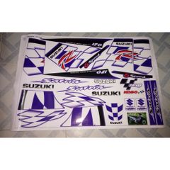 Tem Rời Suzuki Satria 2000 Trắng Tím  - Decal In Chất Lượng