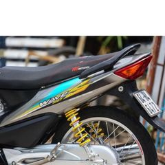 Tem Rời Dán Xe Wave 100 Mẫu Chữ S Bạc Xanh Đen Cực Đẹp, Hàng 3 Lớp Chất Lượng Cao Quyen Decal