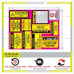 SHINDECAL- LOGO STICKER CẢNH BÁO GIẬN CHỊU MẪU 2 - Tem 3 Lớp  Cao Cấp