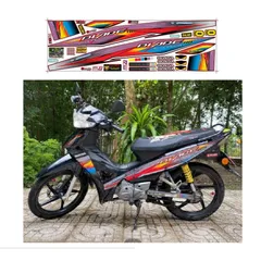 Tem Wave Blade 110 Dán Xe Đen Phối Nhiều Màu  - Decal In Chất Lượng