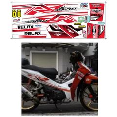 Tem Wave Blade 110 Logo Relax Trắng Đỏ  - Decal In Chất Lượng