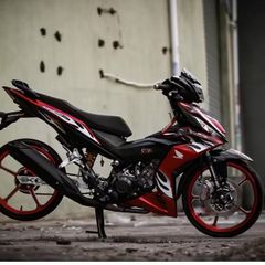 [Giá hủy diệt] Tem rời lửa trắng đen cho Winner V1 xe đỏ - tem cao cấp không bay màu Quyen Decal