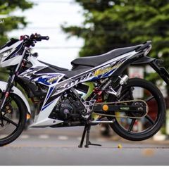 Tem rời Hayabusa xanh đen cho Satria trắng Quyen Decal