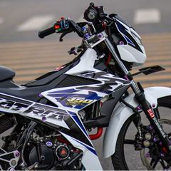 Tem rời Hayabusa xanh đen cho Satria trắng Quyen Decal