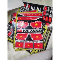 Combo Tem decal logo Lá Cờ VIỆT NAM mẫu mới trang trí mọi nơi