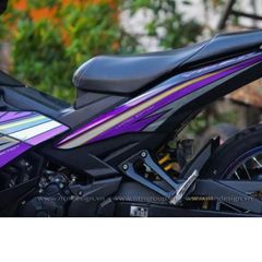 Tem rời Exciter 150 Crom mẫu Y15ZR đen tím, thiết kế đẹp mắt, in sắc nét, 3 lớp không bay màu MD00163 Cao Cấp