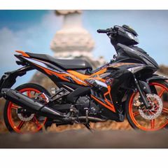 Tem Rời Ex 150 Y15ZR 2021 Đen Cam  - Decal In Chất Lượng