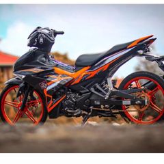 Tem Rời Ex 150 Y15ZR 2021 Đen Cam  - Decal In Chất Lượng
