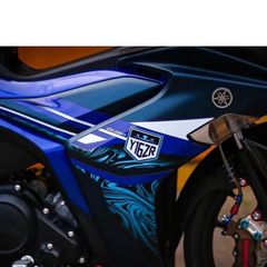 [FreeShip] Tem rời Exciter 155 xanh nhám - mẫu Y16ZR 2023 hoa văn bắt mắt xanh đen Quyen Decal