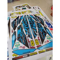 Tem Rời Suzuki Satria Báo Đốm Xanh Dán Xe Đen  - Decal In Chất Lượng