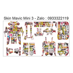 Skin Decal Dán Trang Trí Flycam Dji Mavic 3 - Mavic 3 Pro - Sticker Hoạt Hình Camo  - Decal In Chất Lượng