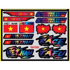 tem logo sticker Việt Nam Race kích thước nhỏ vừa