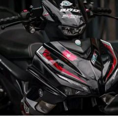 Tem Rời Exciter 155 Hoa Văn Đỏ Đen  - Decal In Chất Lượng