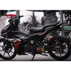 Tem Rời Exciter 155 Hoa Văn Đỏ Đen  - Decal In Chất Lượng