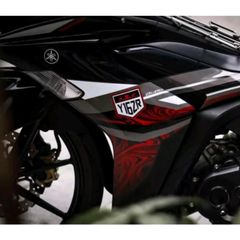 Tem Rời Exciter 155 Hoa Văn Đỏ Đen  - Decal In Chất Lượng