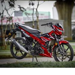 Tem Rời Dán Xe Raider FI Mẫu 2020 Đỏ Đen Trắng Chữ Satria F150 Cực Chất, Hàng 3 Lớp Chất Lượng Cao Quyen Decal