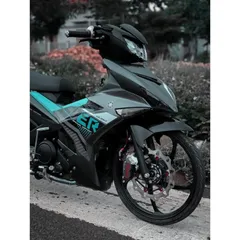 Tem Rời Exciter 150 2022 Dán Xe Đen Phối Tem Xanh  - Decal In Chất Lượng