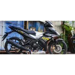 Tem Rời Exciter 150 2022 Dán Xe Đen Phối Tem Vàng - Tem Chuẩn Đẹp  - Decal In Chất Lượng