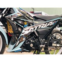Tem rời satria tổ ong phối bạc đen