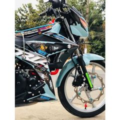 Tem rời satria tổ ong phối bạc đen