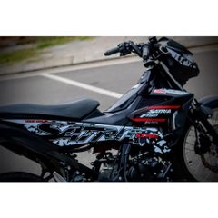 Tem Rời Dán Xe Raider FI Mẫu Đen Trắng Đỏ Chữ Satria Cực Chất, Hàng 3 Lớp Chất Lượng Cao Quyen Decal