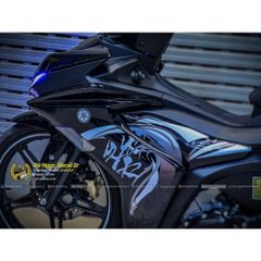 TEM RỜI CHỮ TÀU TRẮNG ĐEN DÁN XE EX155 VVA ĐEN BÓNG-ĐEN NHÁM-ĐEN VÀNG ĐỒNG QDC