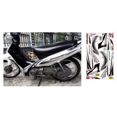 Tem Rời Yamaha Sirius 110 Trắng Đen Chuẩn Zin  - Decal In Chất Lượng