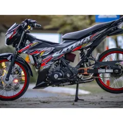 Tem Lửa Rời Suzuki Satria Đen 2023  - Decal In Chất Lượng