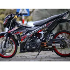 Tem Lửa Rời Suzuki Satria Đen 2023  - Decal In Chất Lượng