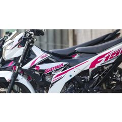 Tem Rời Dán Xe Raider - Satria FI Trắng Hồng Chữ F150 Cực Đẹp, Hàng 3 Lớp Chất Lượng Cao Không Bay Màu Quyen Decal