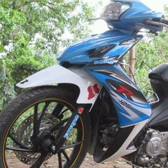 Tem Rời Suzuki Axelo 125 Trắng Xanh Da Trời  - Decal In Chất Lượng