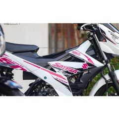 Tem Rời Dán Xe Raider - Satria FI Trắng Hồng Chữ F150 Cực Đẹp, Hàng 3 Lớp Chất Lượng Cao Không Bay Màu Quyen Decal