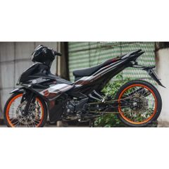 Tem Rời Ex 150 Hoa Văn Cam Đen 2022  - Decal In Chất Lượng