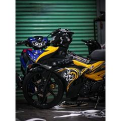 Tem rời exciter 150 chữ tàu xe vàng đen mới