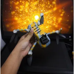 Skin Decal Dán Trang Trí Flycam Maic Mini 1 - Mini Se - Mini 2 - Air 2 - Air 2S - Xám Xi Măng Sọc Vàng