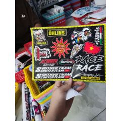 Tem logo akana,race trang trí xe máy dán mọi nơi