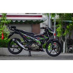 tem rời satria lửa full đen phối  xanh lá