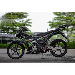 tem rời satria lửa full đen phối  xanh lá
