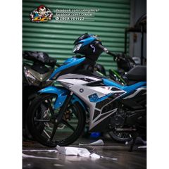 Tem rời Exciter 150 mẫu Y15ZR 2021 đen bạc xanh ngọc, thiết kế đẹp mắt, in sắc nét, 3 lớp không bay màu MD00084 Cao Cấp