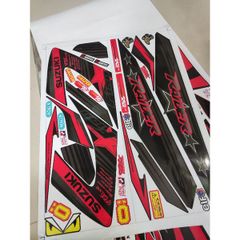 Tem Suzuki Raider Xăng Cơ Đỏ Đen  - Decal In Chất Lượng