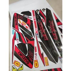 Tem Suzuki Raider Xăng Cơ Đỏ Đen  - Decal In Chất Lượng