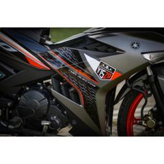 Tem Rời Dán Xe Exciter 150 Mẫu Y15 Xám Cam Đen  Cực Đẹp, Hàng 3 Lớp Chất Lượng Cao Quyen Decal