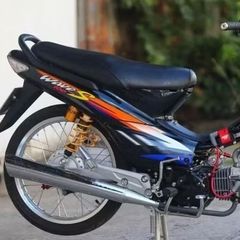 Tem Wave S xanh cam dán xe đen - in siêu nét - siêu bóng Cao Cấp