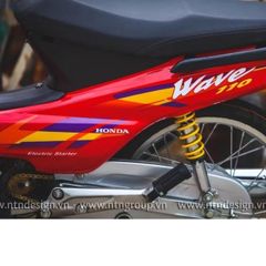 Tem Rời Dán Xe Wave  Nhỏ Mẫu Zin Đỏ 110 Cực Đẹp, Hàng 3 Lớp Chất Lượng Cao Quyen Decal